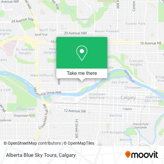 Alberta Blue Sky Tours map