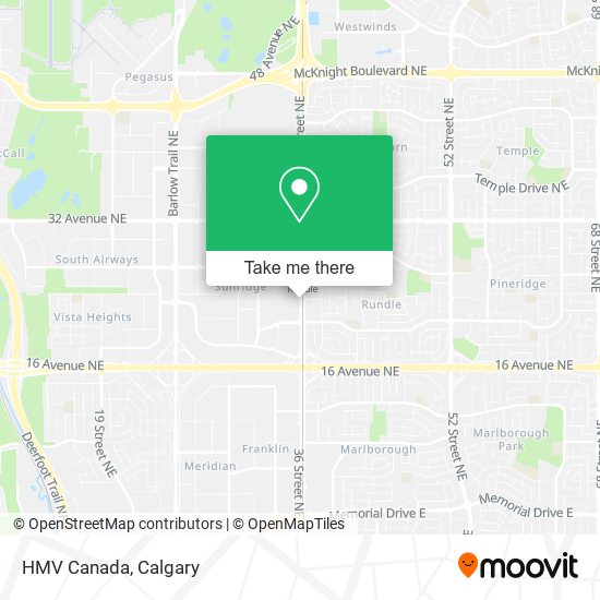 HMV Canada map