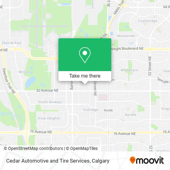 Cedar Automotive and Tire Services map