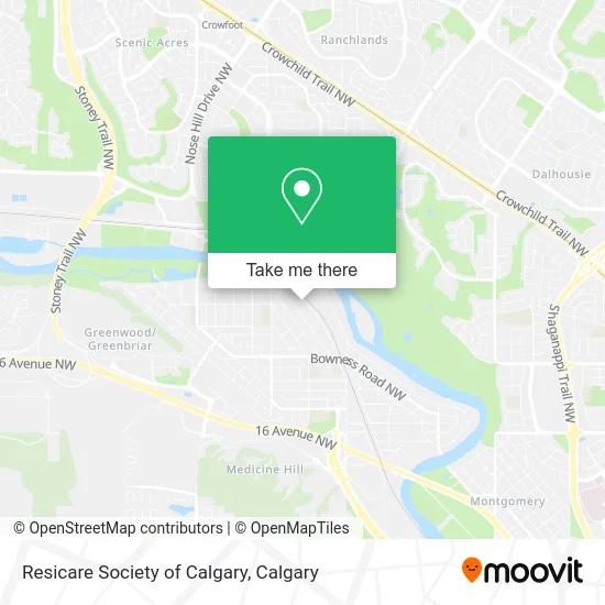 Resicare Society of Calgary map