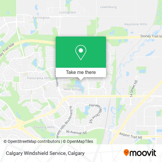 Calgary Windshield Service map