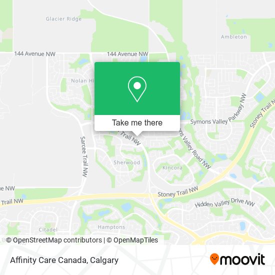Affinity Care Canada map