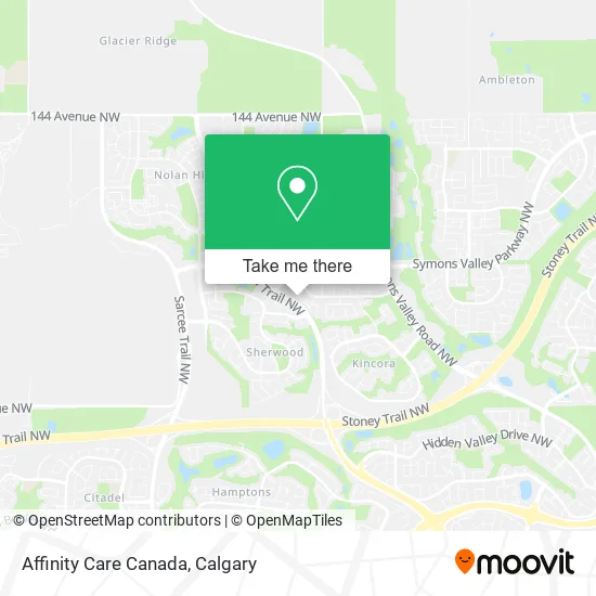 Affinity Care Canada map