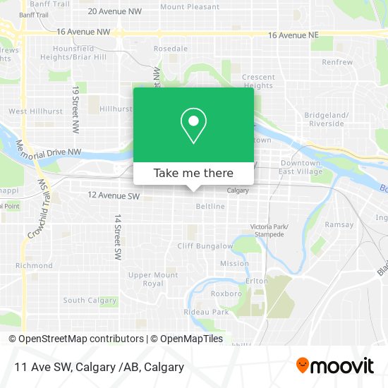 11 Ave SW, Calgary /AB map