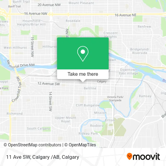 11 Ave SW, Calgary /AB map