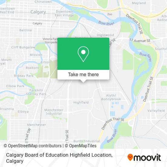 Calgary Board of Education Highfield Location map