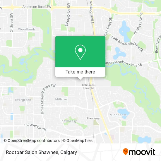 Rootbar Salon Shawnee map