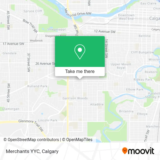 Merchants YYC map