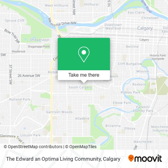 The Edward an Optima Living Community map