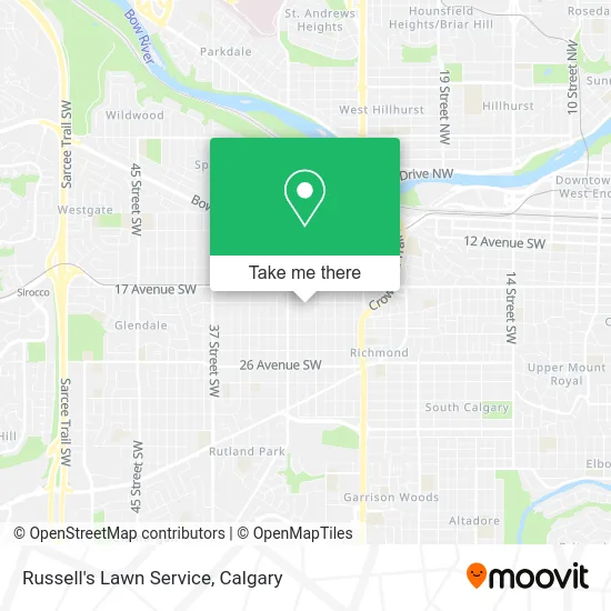 Russell's Lawn Service map