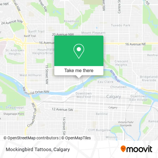 Mockingbird Tattoos map