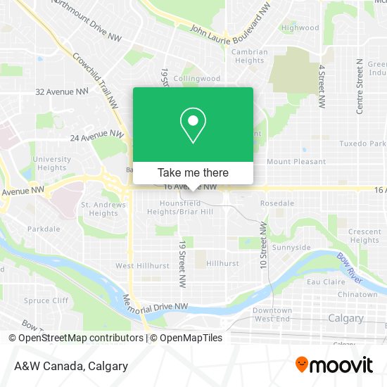 A&W Canada map