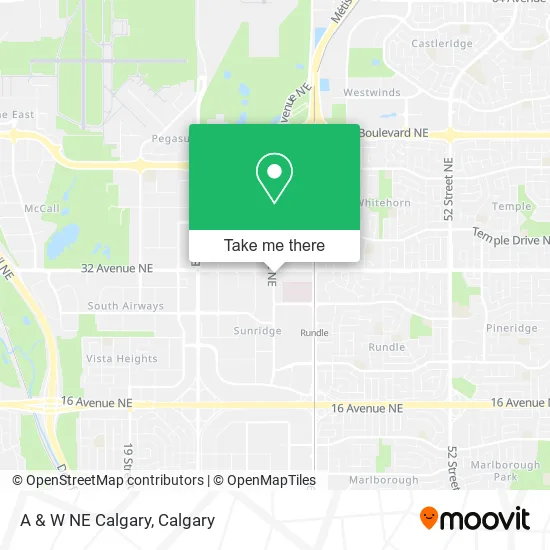 A & W NE Calgary map