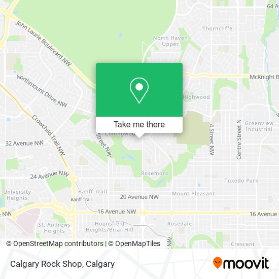 Calgary Rock Shop map