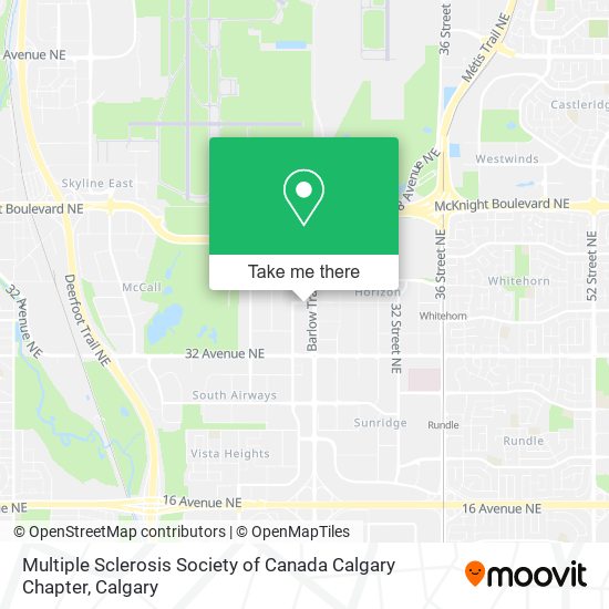 Multiple Sclerosis Society of Canada Calgary Chapter map