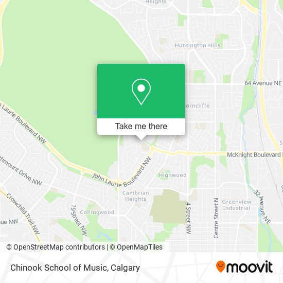 Chinook School of Music map