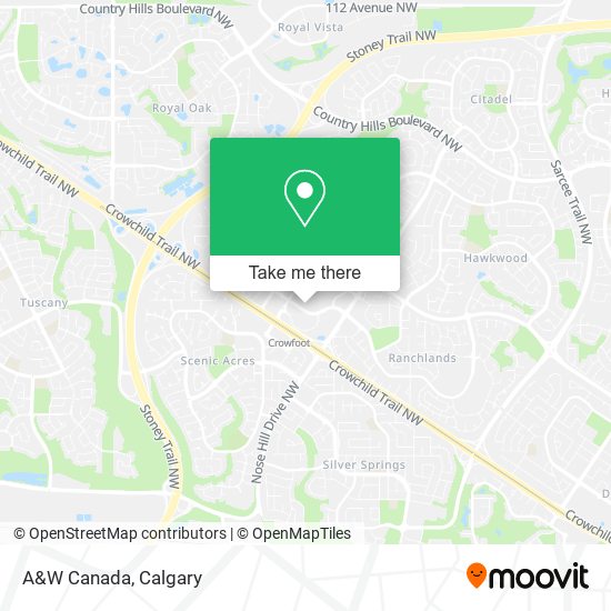 A&W Canada map