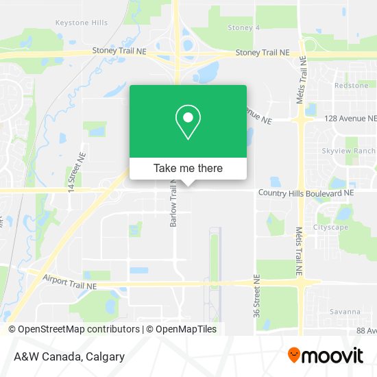 A&W Canada map