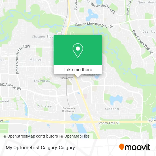 My Optometrist Calgary map