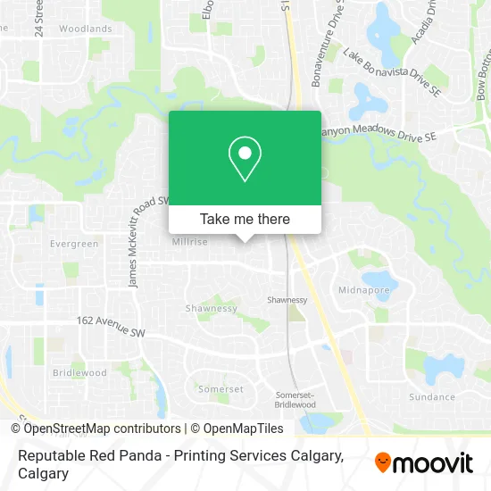 Reputable Red Panda - Printing Services Calgary map