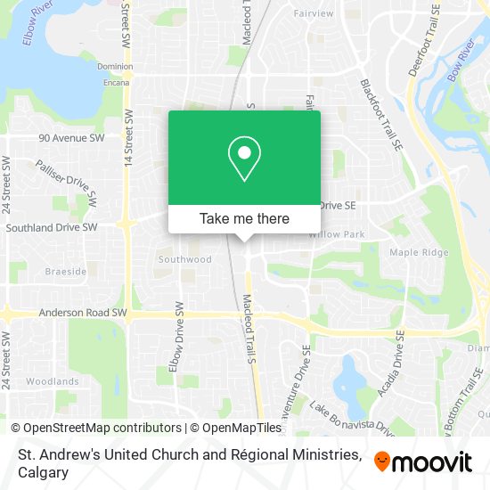 St. Andrew's United Church and Régional Ministries map