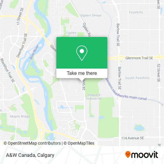 A&W Canada map