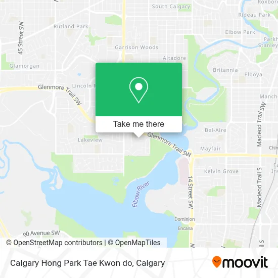Calgary Hong Park Tae Kwon do map