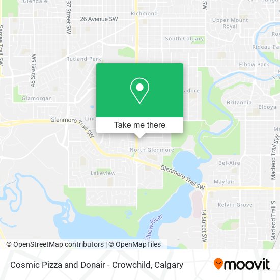 Cosmic Pizza and Donair - Crowchild map