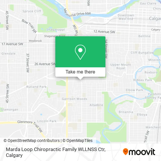 Marda Loop Chiropractic Family WLLNSS Ctr map