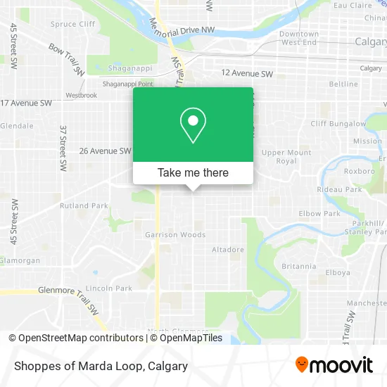 Shoppes of Marda Loop map