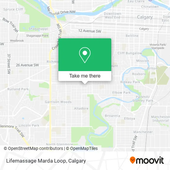 Lifemassage Marda Loop map