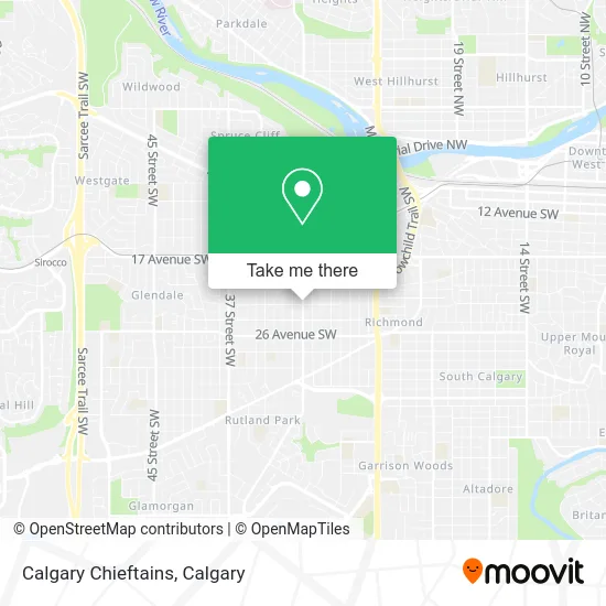 Calgary Chieftains map