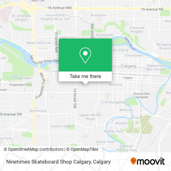 Ninetimes Skateboard Shop Calgary map