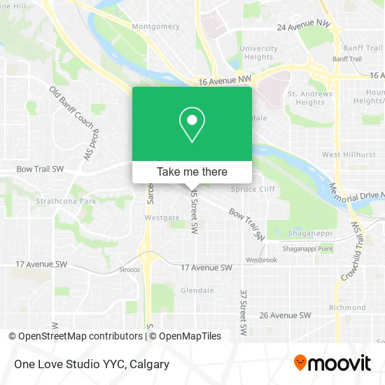 One Love Studio YYC map