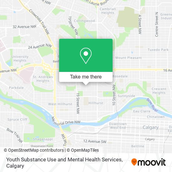 Youth Substance Use and Mental Health Services map
