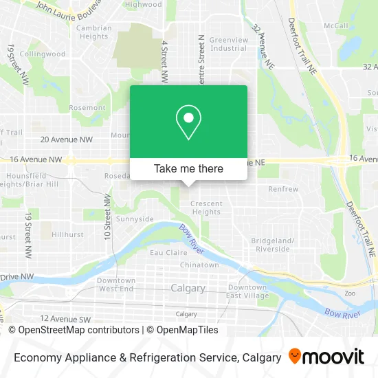Economy Appliance & Refrigeration Service map