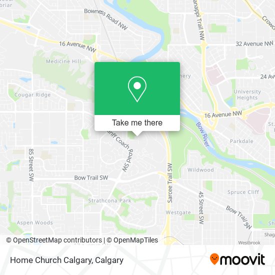 Home Church Calgary map