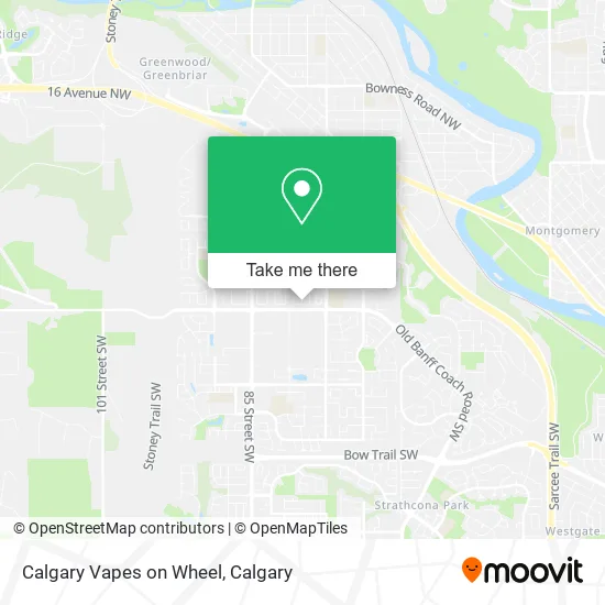 Calgary Vapes on Wheel map