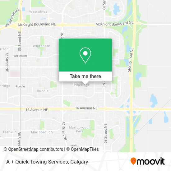 A + Quick Towing Services map