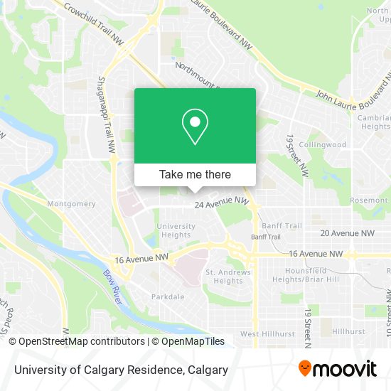 University of Calgary Residence map