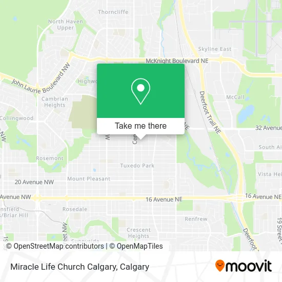 Miracle Life Church Calgary map