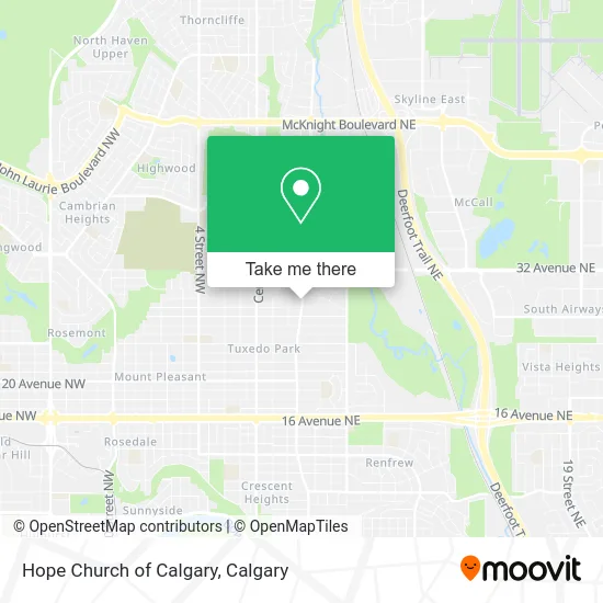 Hope Church of Calgary map