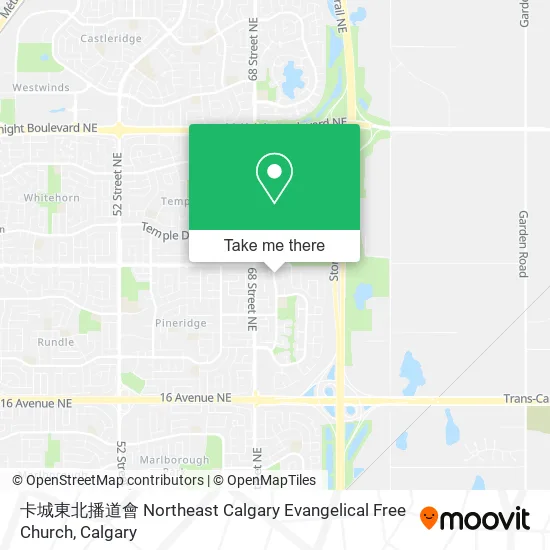 卡城東北播道會 Northeast Calgary Evangelical Free Church map