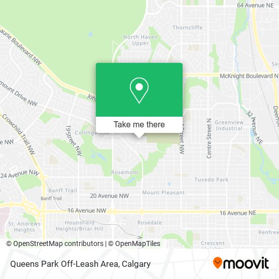 Queens Park Off-Leash Area map