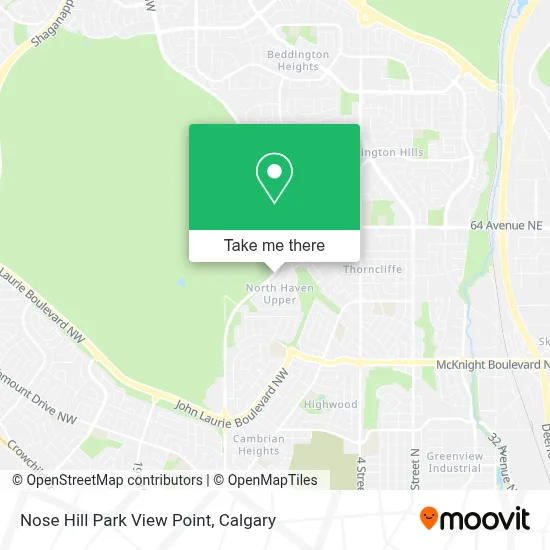 Nose Hill Park View Point map