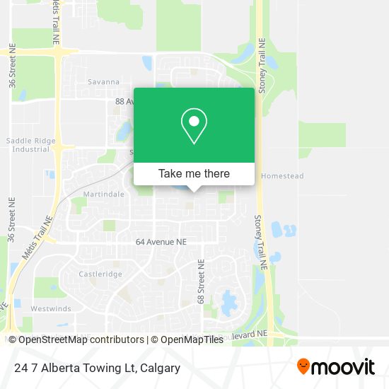 24 7 Alberta Towing Lt map