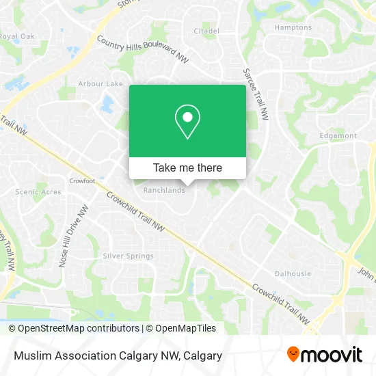 Muslim Association Calgary NW map