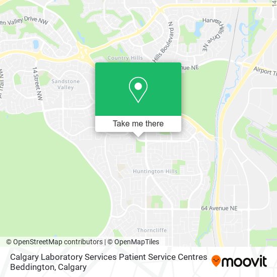 Calgary Laboratory Services Patient Service Centres Beddington map