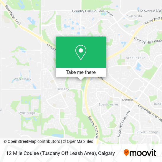 12 Mile Coulee (Tuscany Off Leash Area) map