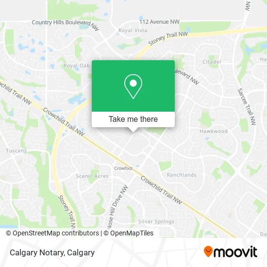 Calgary Notary map